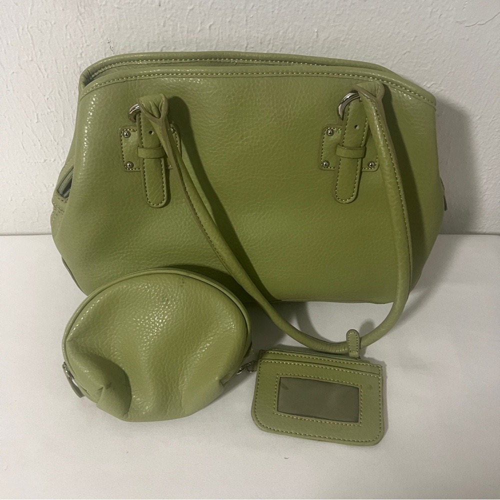 Croft & Barrow Light Green Women’s  Shoulder Bag Set Center Zipper Broken